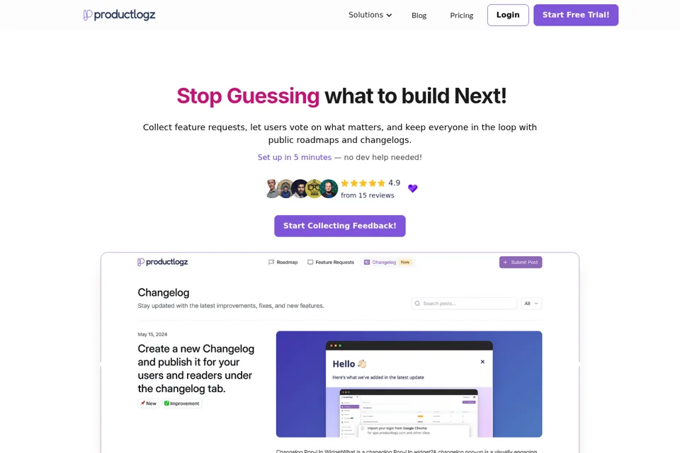 Aperçu de la landing page