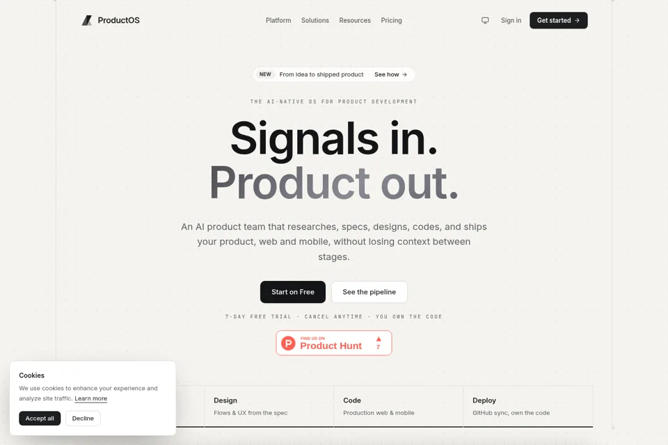 Aperçu de la landing page