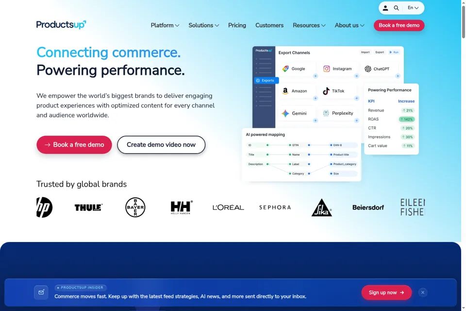 Aperçu de la landing page