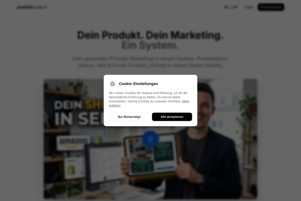 Aperçu de la landing page