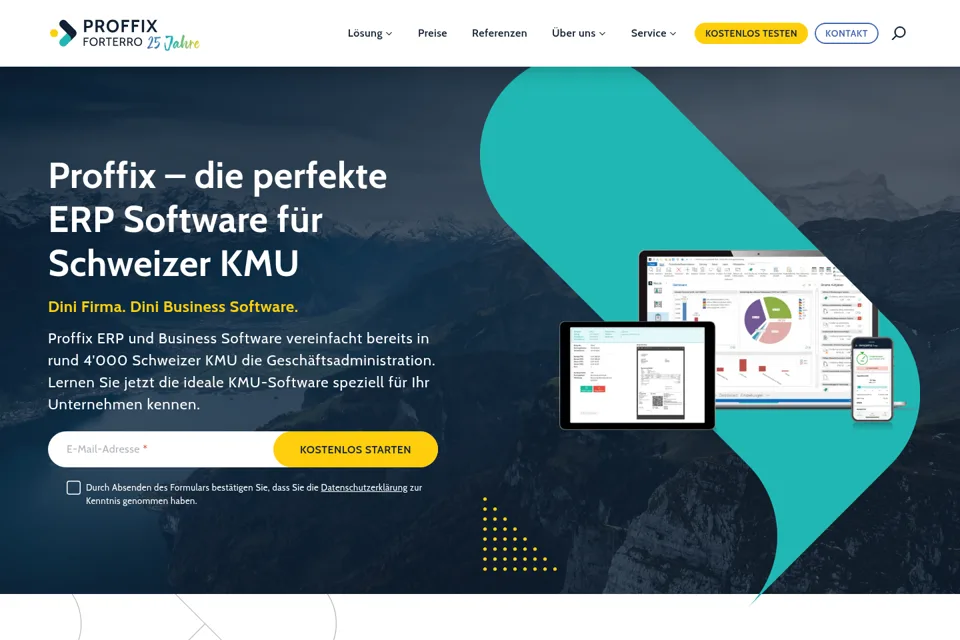 Aperçu de la landing page