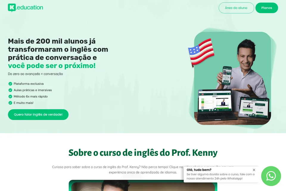 Aperçu de la landing page
