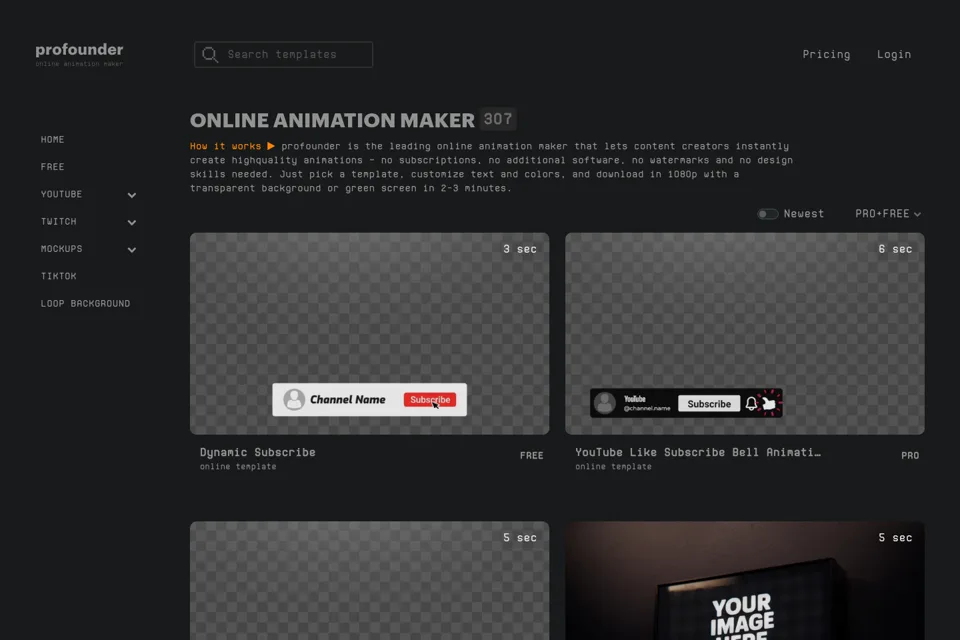 Aperçu de la landing page
