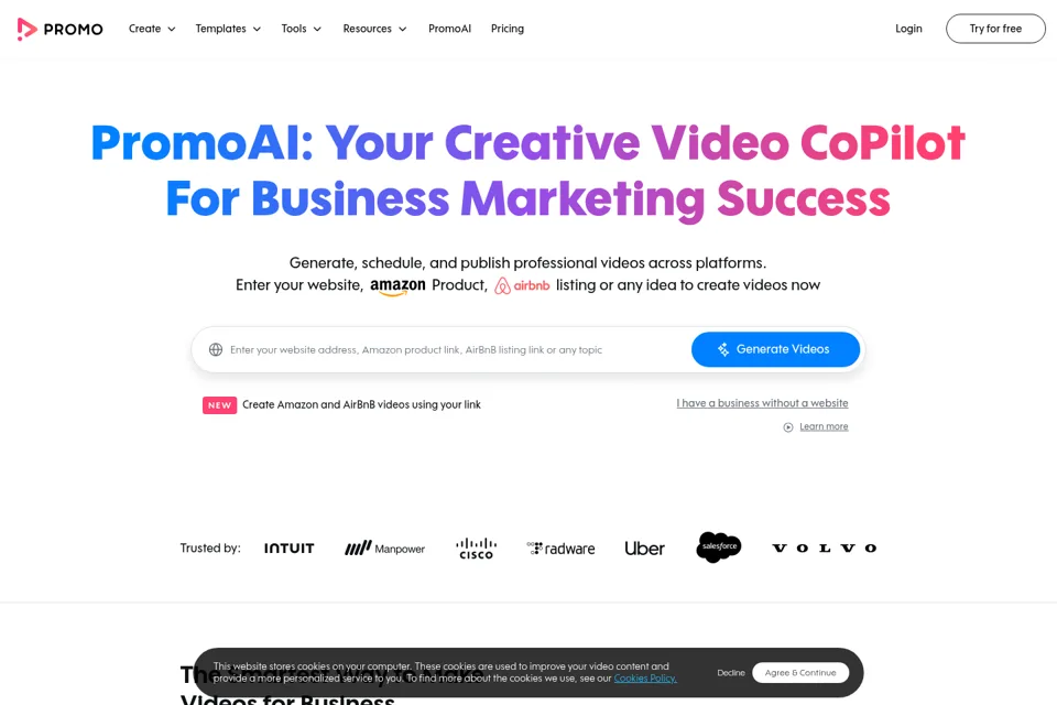 Aperçu de la landing page