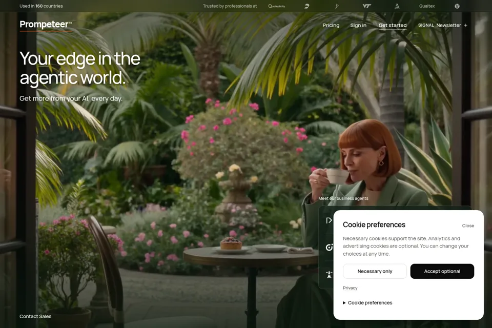 Aperçu de la landing page