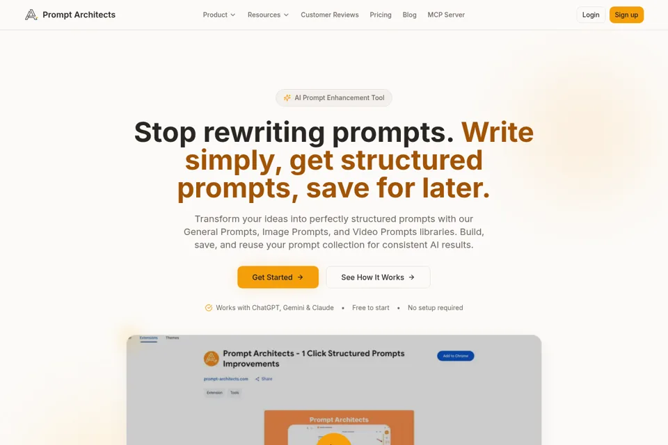 Aperçu de la landing page