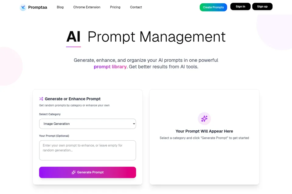 Aperçu de la landing page