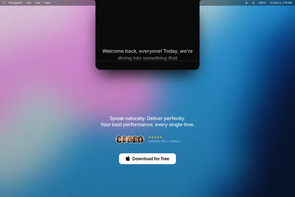 Aperçu de la landing page