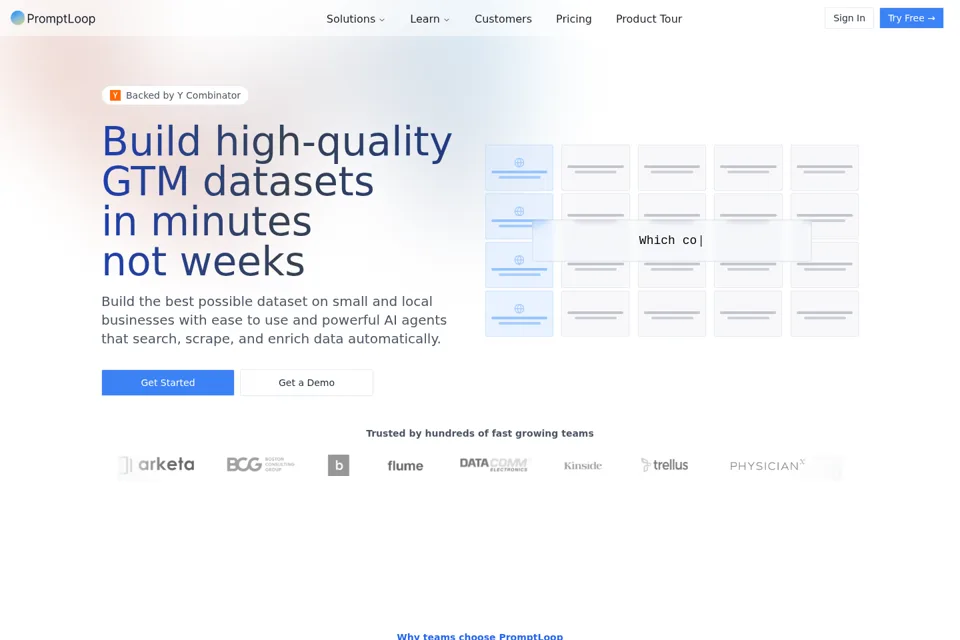 Aperçu de la landing page