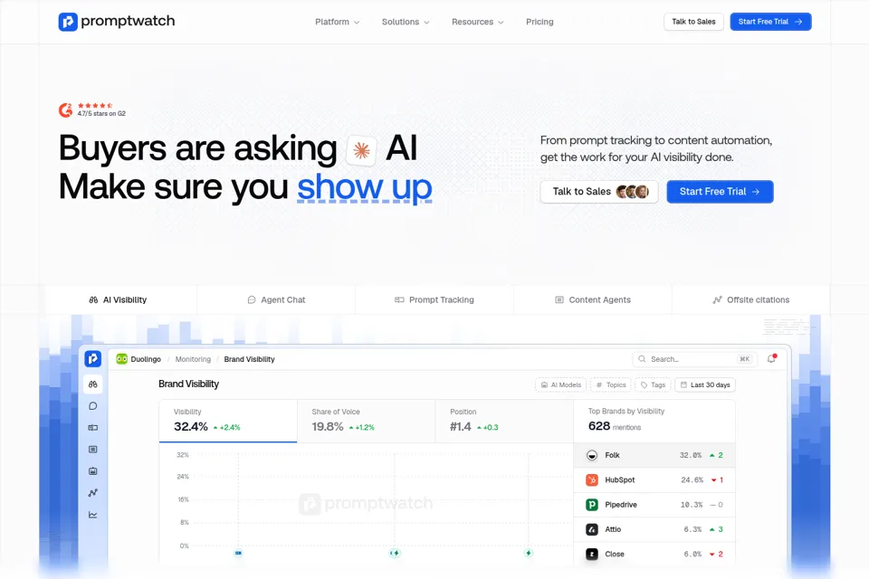 Aperçu de la landing page