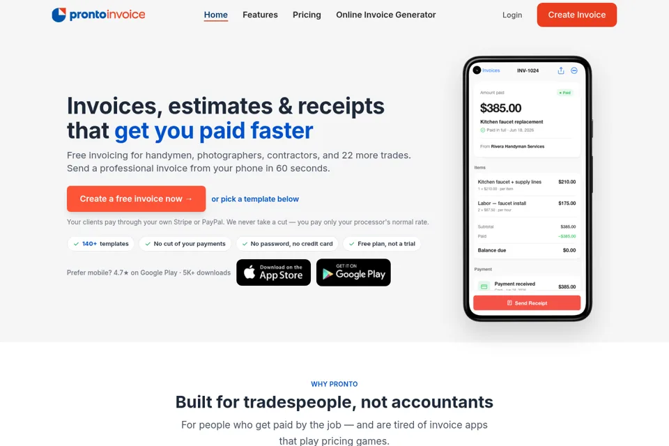 Landing page preview