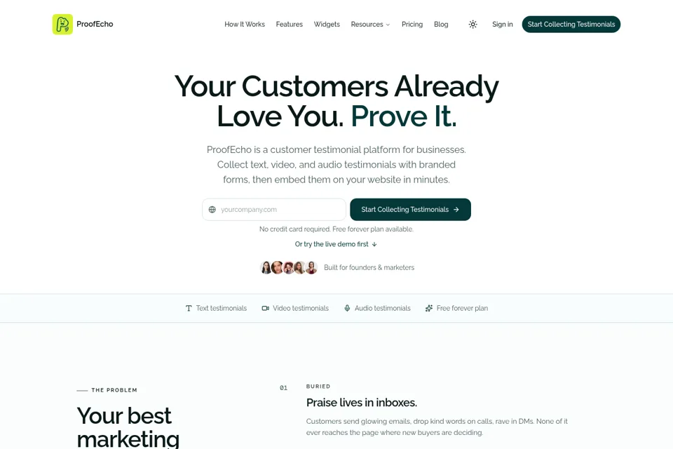 Landing page preview