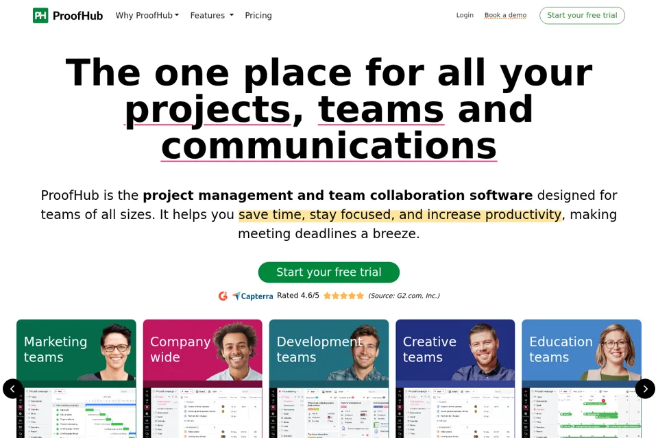 Aperçu de la landing page