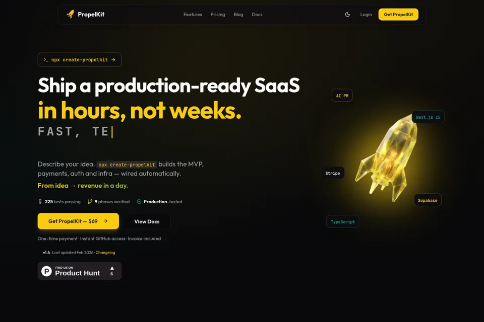 Aperçu de la landing page