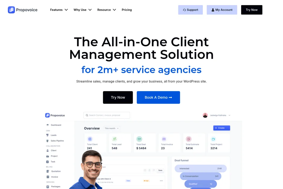 Aperçu de la landing page