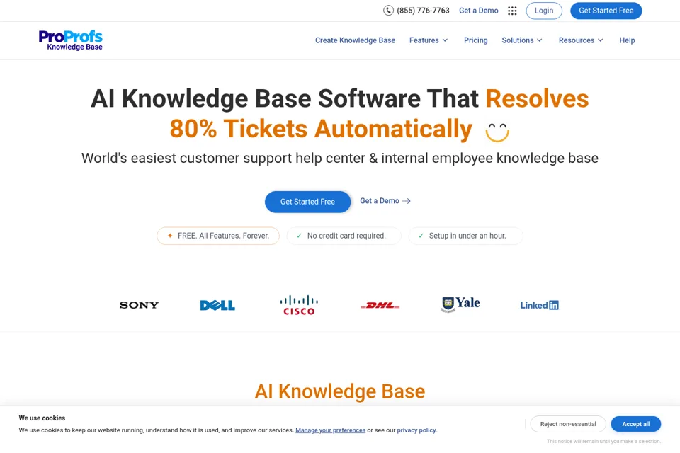 Aperçu de la landing page