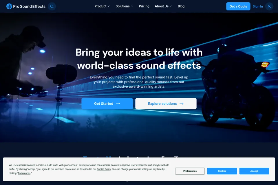 Aperçu de la landing page