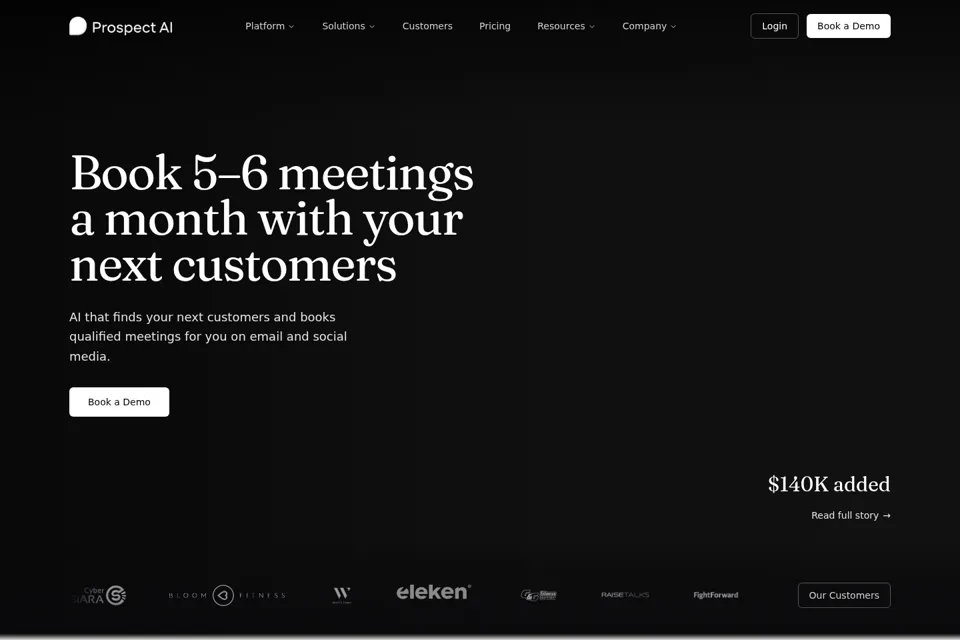 Aperçu de la landing page