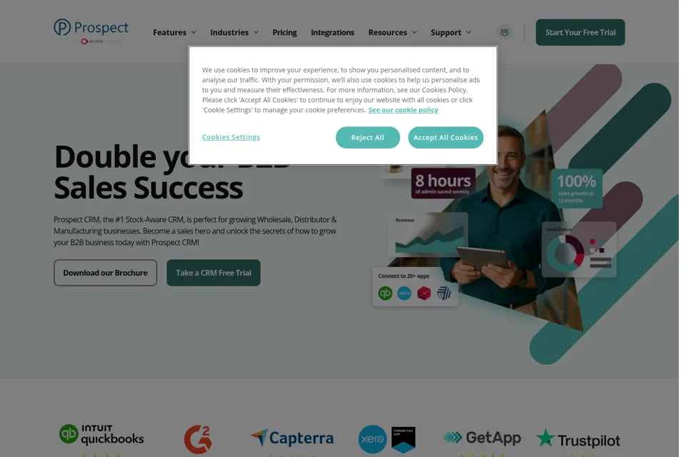 Aperçu de la landing page