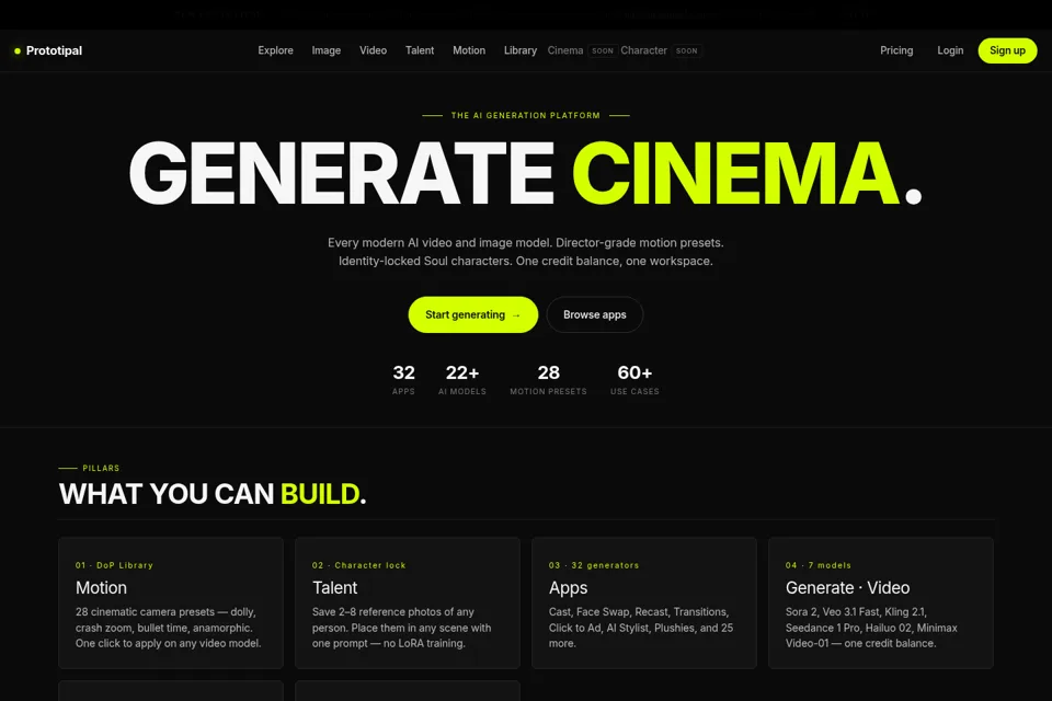 Aperçu de la landing page