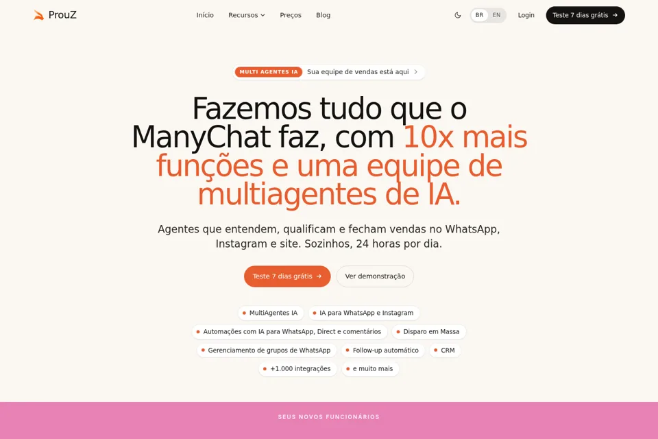 Aperçu de la landing page