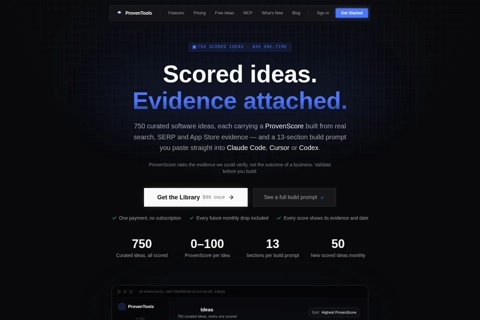 Aperçu de la landing page
