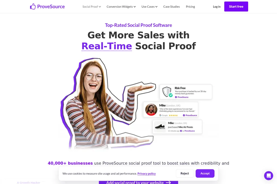 Aperçu de la landing page