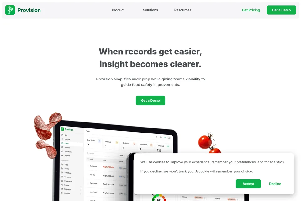 Aperçu de la landing page