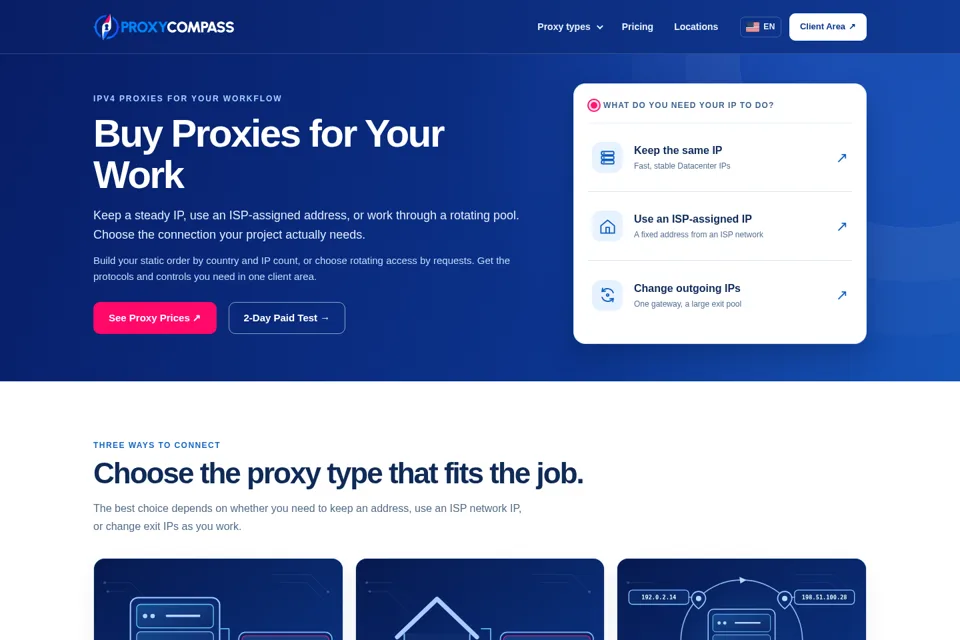 Aperçu de la landing page