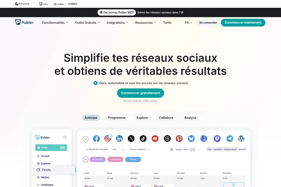 Aperçu de la landing page