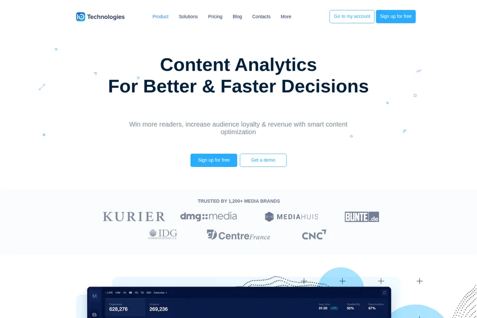 Aperçu de la landing page