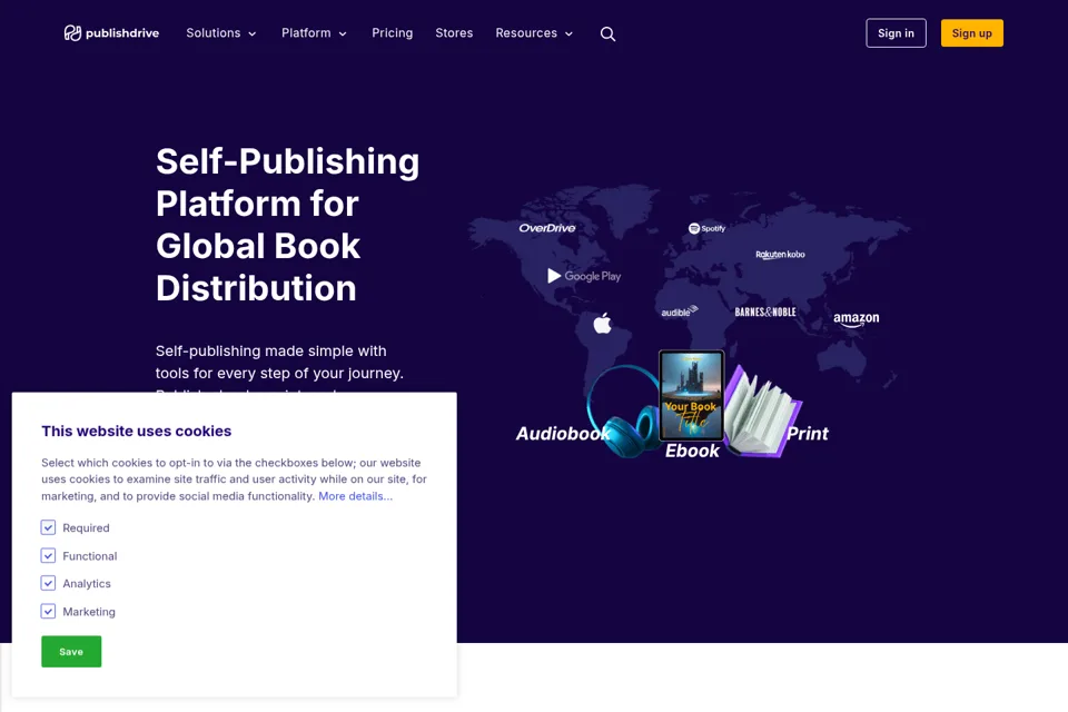 Aperçu de la landing page
