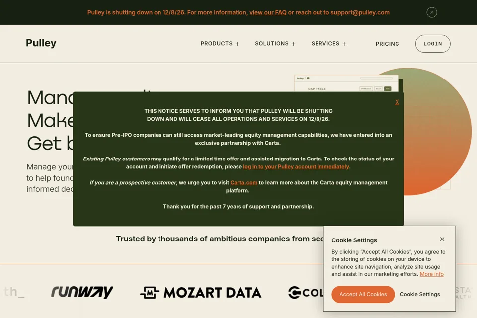 Aperçu de la landing page