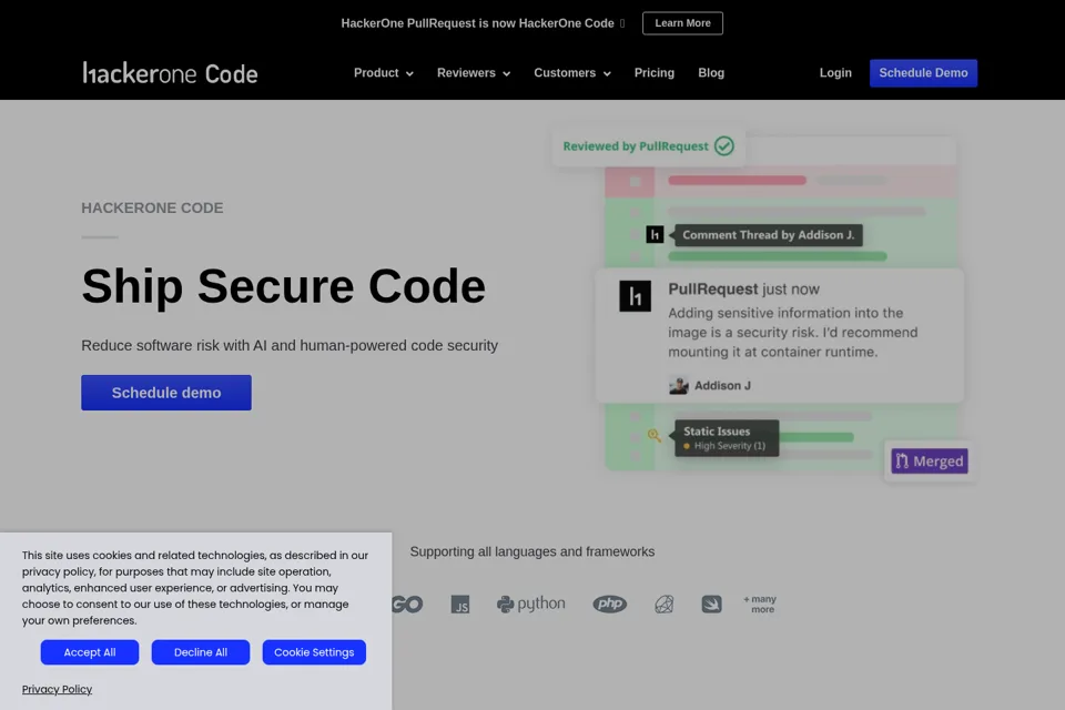 Aperçu de la landing page