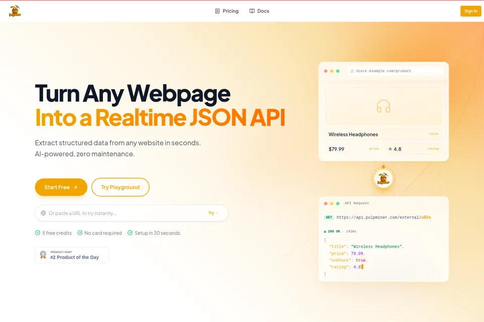 Aperçu de la landing page