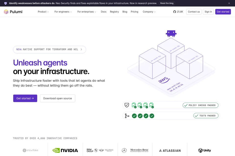 Aperçu de la landing page