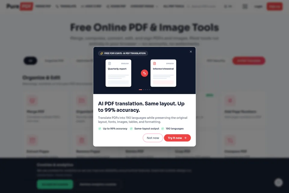 Landing page preview