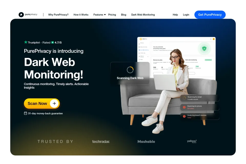 Aperçu de la landing page