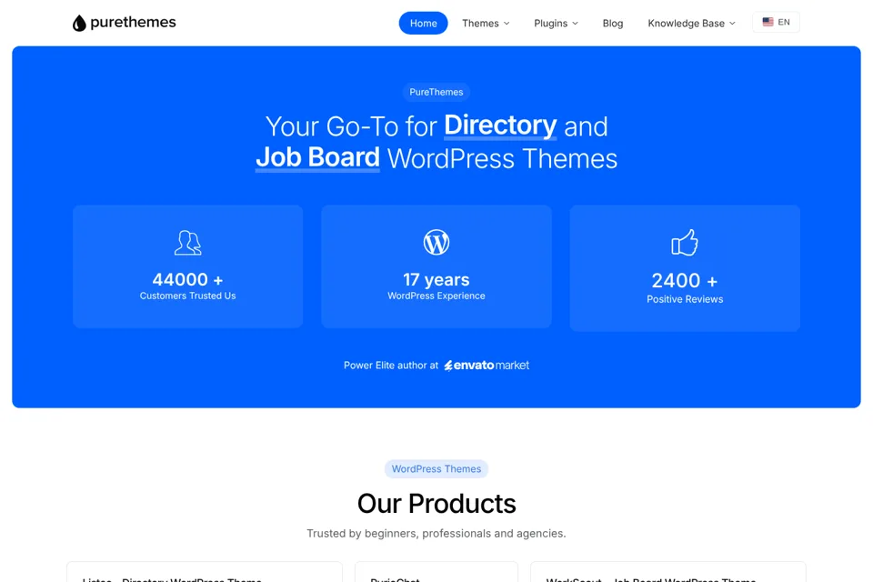 Aperçu de la landing page