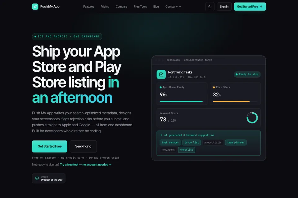 Aperçu de la landing page