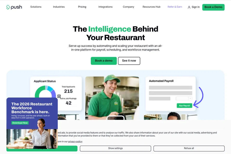 Aperçu de la landing page