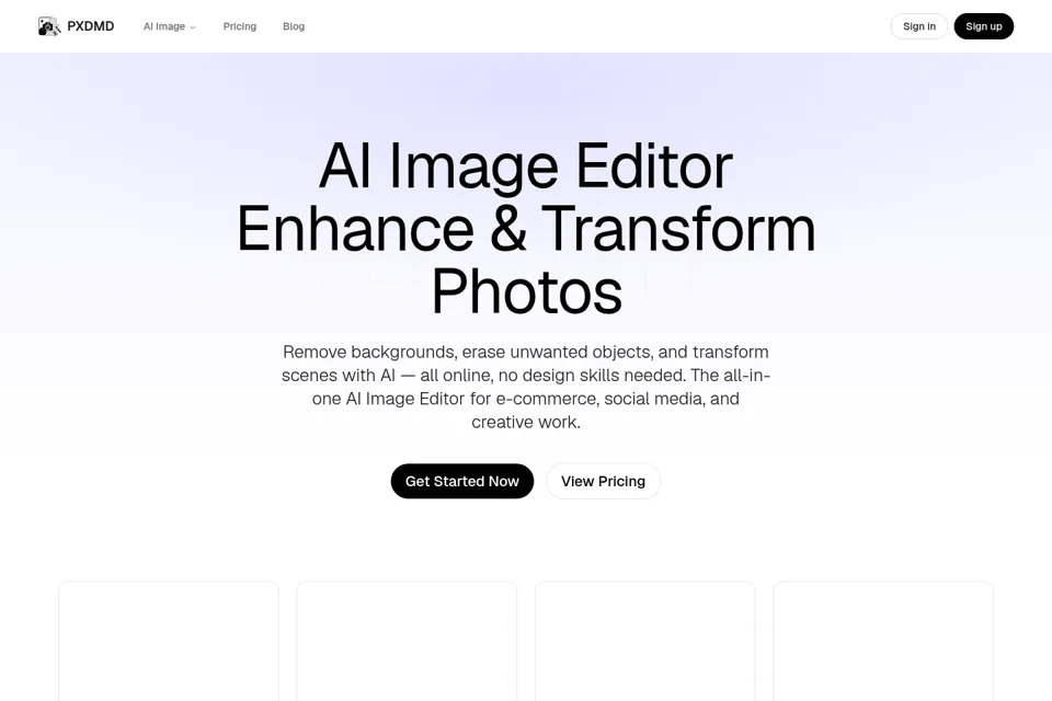 Aperçu de la landing page