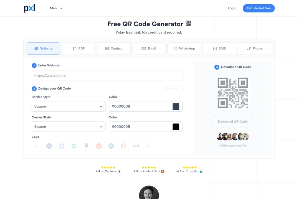Landing page preview