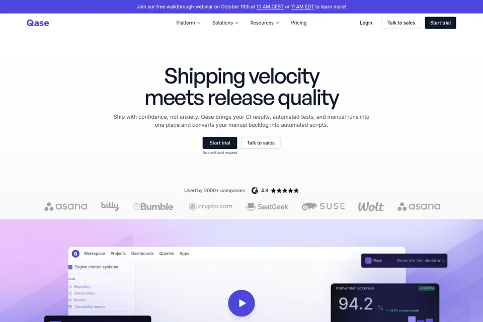 Aperçu de la landing page