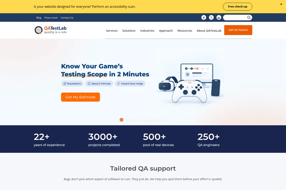 Aperçu de la landing page