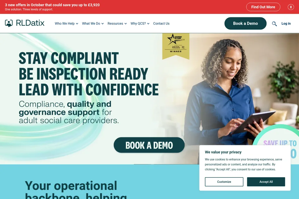 Aperçu de la landing page