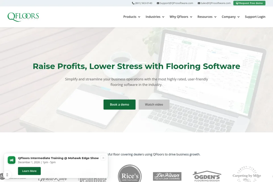 Aperçu de la landing page