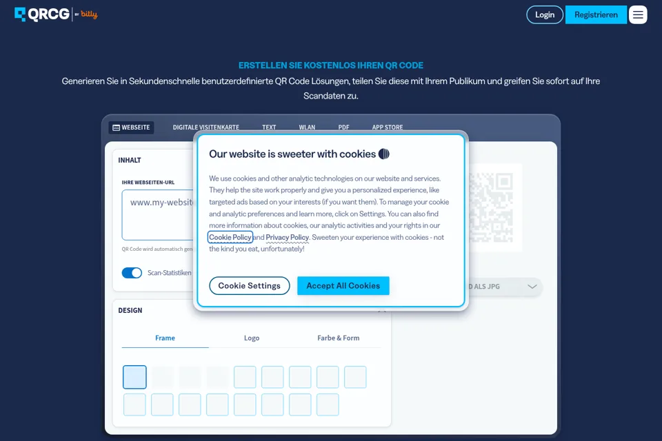 Landing page preview