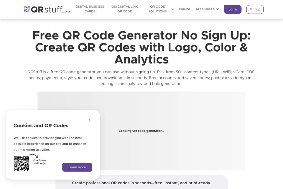 Aperçu de la landing page