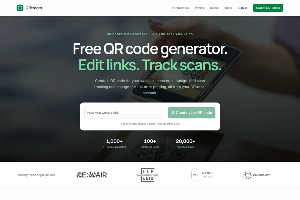 Aperçu de la landing page